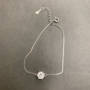 1 Carat Moissanite Solitaire Silver Bracelet